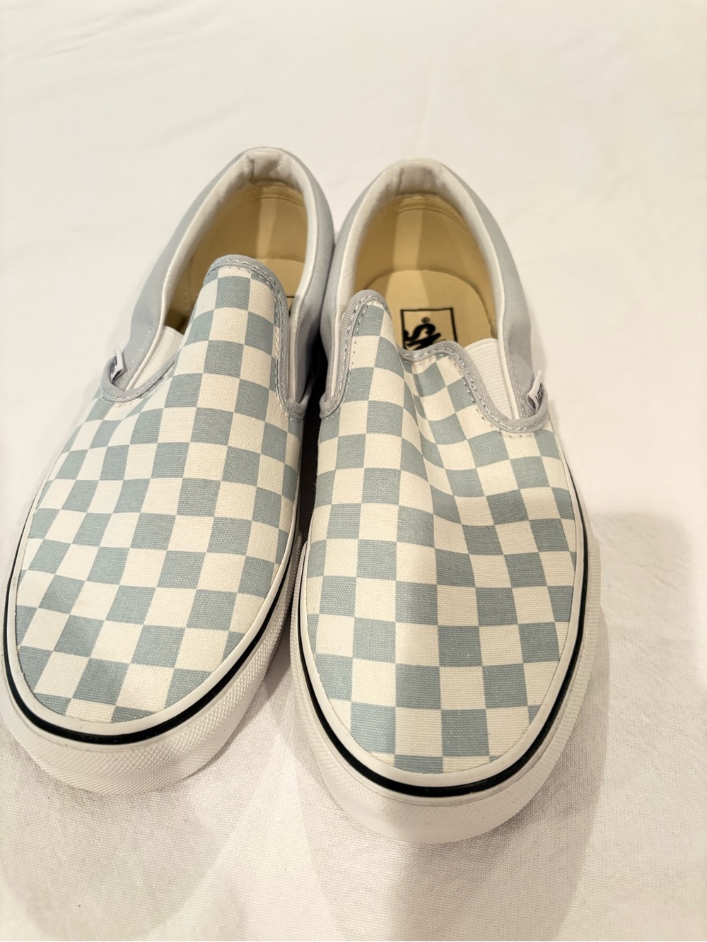 Vans Checkerboard Slip-On Sneakers - Light Blue & White